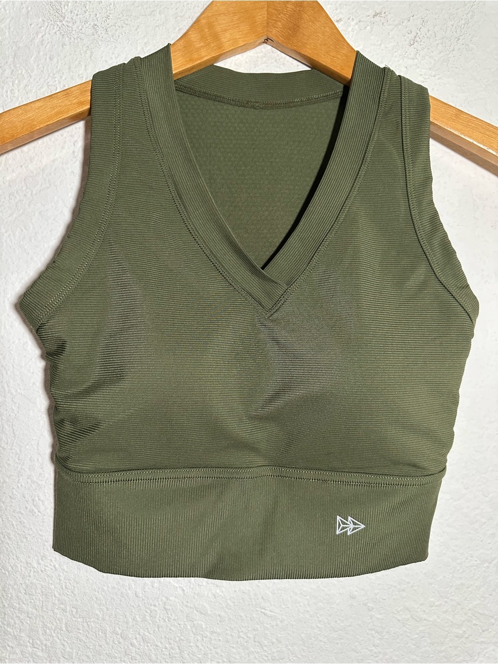 New Yvette Shift Scoop Neck Longline Padded Yoga Sports Bra in Green Size S $48